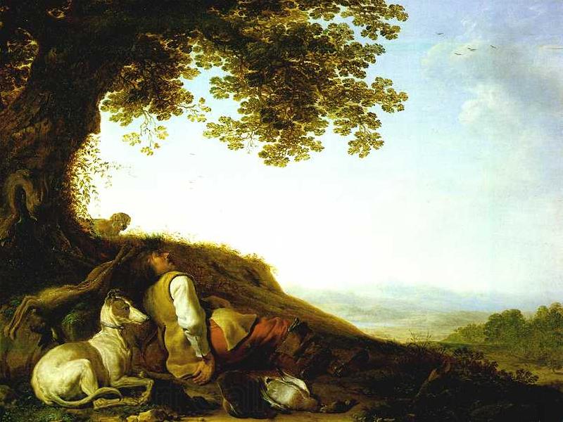 SAFTLEVEN, Cornelis Hunter Sleeping on a Hillside sg